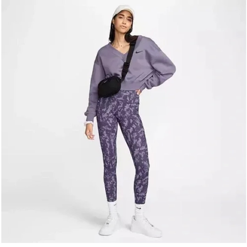 EUC Nike Dri Fit 7/8 purple high waisted leggings - Picture 3 of 12